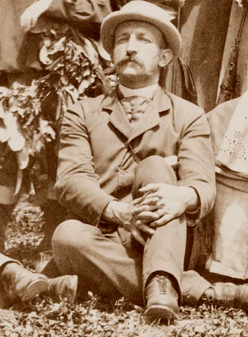 Friedrich Noack, Ausschnitt aus Abbildung 2, Fest anlässlich des 50-jährigen Bestehens des Deutschen Künstlervereins in Rom in der Serpentara am 2. Juni 1895,  © Foto unbekannt, Universität der Künste, Berlin, UdK-Archiv 300a-XX, 5F, Repro: Markus Hilbich, Berlin