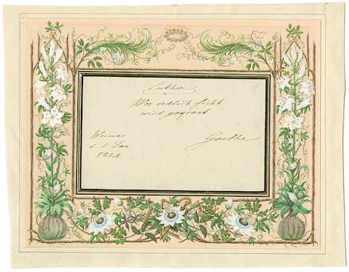 Johann Wolfgang von Goethe, Luther / Wer redlich ficht /  wird gekrönt. Weimar d. 5. Jan. 1814 Goethe, © Goethe Museum Düsseldorf / Anton-und-Katharina-Kippenberg-Stiftung