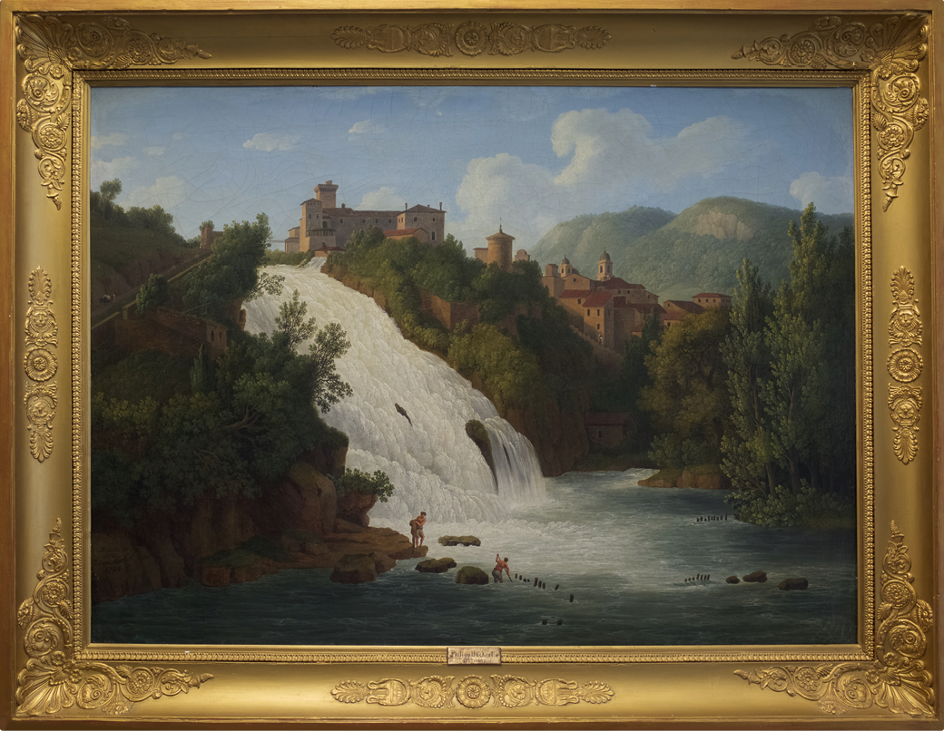Jakob Philipp Hackert, Die Cascata del Valcatoio in Isola di Sora, Öl auf Leinwand, 1794, Museum Casa di Goethe, Rom