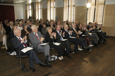 Maecenas-Ehrung 2007, (v.l.n.r.): Bernard Andreae, Volkmar Hansen, Doris Leibinger, Berthold Leibinger, Lothar Späth, Hermann Schäfer, Susanne Popp, Herwig Guratzsch, Andrea Fadani, Peter-Paul Schneider, Andreas Keller, © Foto: Ekko von Schwichow, Berlin