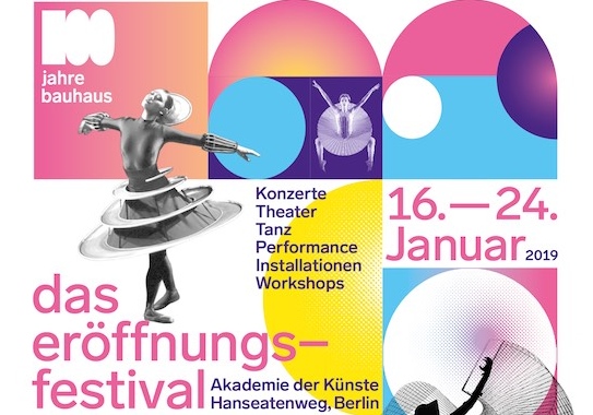 Plakat Eröffnungsfestival 100 jahre bauhaus, Gestaltung: anschlaege.de