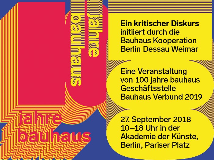 Programmflyer ‘Kritischer Diskurs‘ 100 jahre bauhaus
