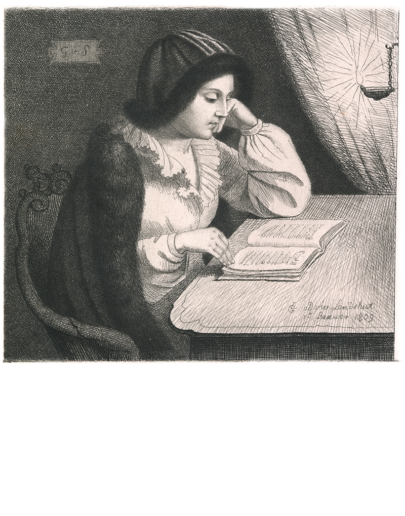 Kunigunde von Savigny geb. Brentano (1780–1863), Radierung von Ludwig Emil Grimm (1790 – 1863) Landshut, „ad viv[um].“ („nach dem Leben“), 1. Januar 1809, Goethe-Museum Düsseldorf
