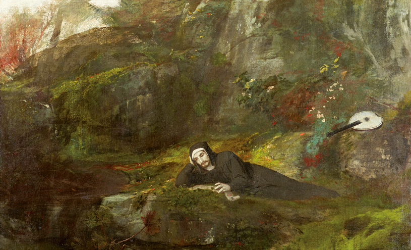 Arnold Böcklin, Petrarca an der Quelle von Vaucluse, 1863/64, Öl auf Leinwand, © Leipzig, Museum der bildenden Künste