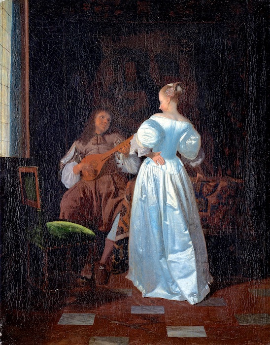 Jacob Ochtervelt, Die Serenade, Öl auf Leinwand, Foto: Kunsthalle Bremen – Der Kunstverein in Bremen