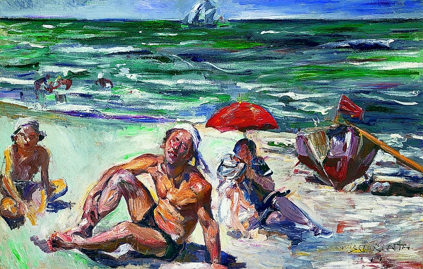Lovis Corinth, Am Strand von Forte dei Marmi, 1914 Öl auf Leinwand, Leihgabe der Bundesrepublik Deutschland, Foto: KOG Regensburg Lovis Corinth, Am Strand von Forte dei Marmi, 1914 Öl auf Leinwand, Leihgabe der Bundesrepublik Deutschland, Foto: KOG Regensburg
