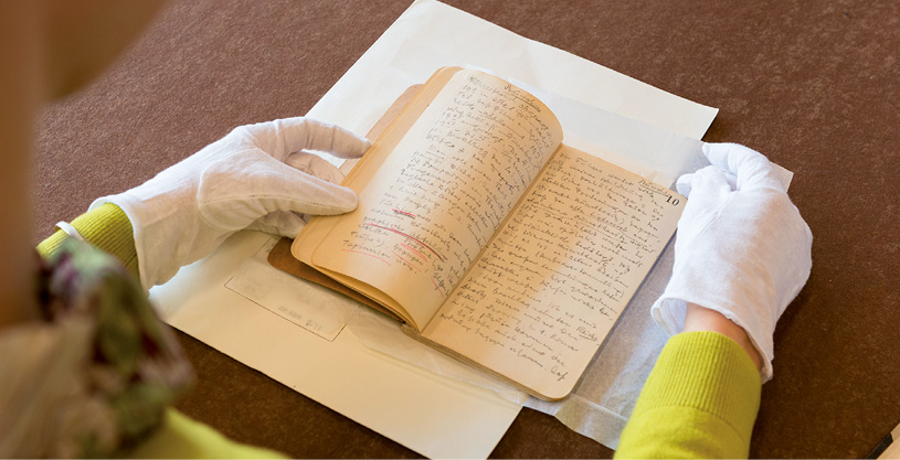 Arbeit am Original; DKA, NL Posse, Hans, I,B-2: Hans Posse, 1. Reisetagebuch, Seiten 0014 und 0015, Einträge vom 23. Juli 1939 in München, © Annette Kradisch