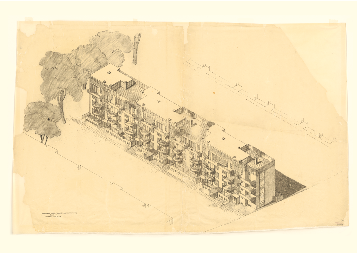 Berlin-Charlottenburg, Goebelstraße, Großsiedlung Siemensstadt, 1929–1931, AdK, Hugo-Häring-Archiv, 1232 LJ 43/4;