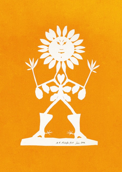 Hans Christian Andersen, Der Botaniker, 1848, Scherenschnitt, Königliche Bibliothek Kopenhagen