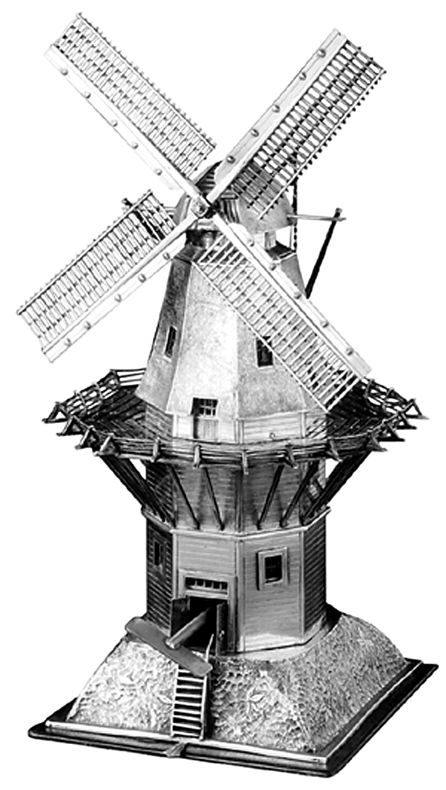 Mühlenmodell mit Spielwerk unbekannter Meister um 1870, Holz, Silber, weitere Metalle, Sammlung Museum der Brotkultur, © Museum der Brotkultur Ulm