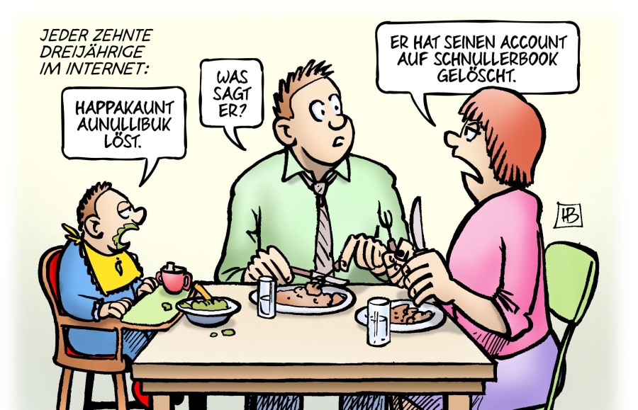 Harm Bergen, Kinder im Internet, 2015  Foto: Harm Bengen/toonpool.com