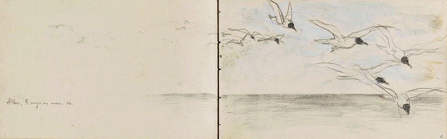 Franz Marc, ‘Möwenschwarm über dem Meer‘, 1906, Foto: Germanisches Nationalmuseum, Nürnberg