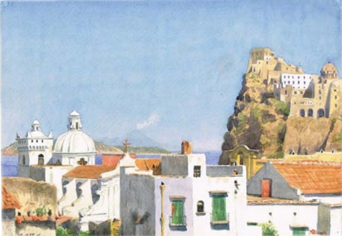 Friedrich Noack, Ischia, 1896, Aquarell; Museum Casa di Goethe (Privatbesitz, aus dem Nachlass von Friedrich Noack)