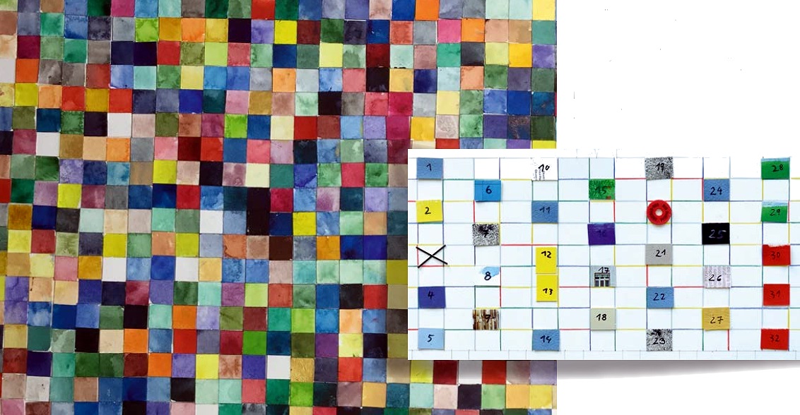 On my Way, Ausstellungsmodell, Mosaik und Raster nach einer Idee von Kindern aus Bitterfeld-Wolfen, Foto: © KUNSTWELTEN