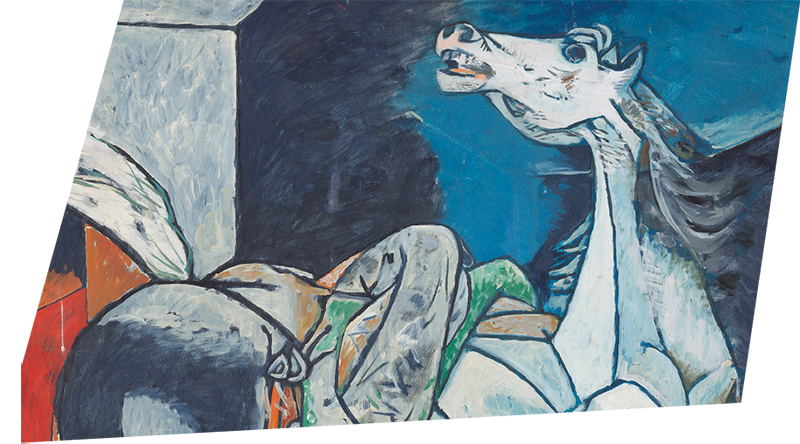 Willi Sitte, Pferd mit Schlange /Studie zu Lidice), 1957, Galerie Schwind GmbH, Leipzig, © VG Bild-Kunst, Bonn 2023