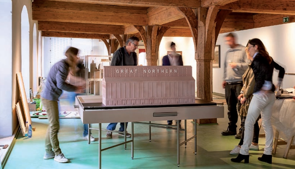 Aufbau der neuen Dauerausstellung im Ulmer Salzstadel, Museum Brot und Kunst, © Bernhard Friese, Pforzheim