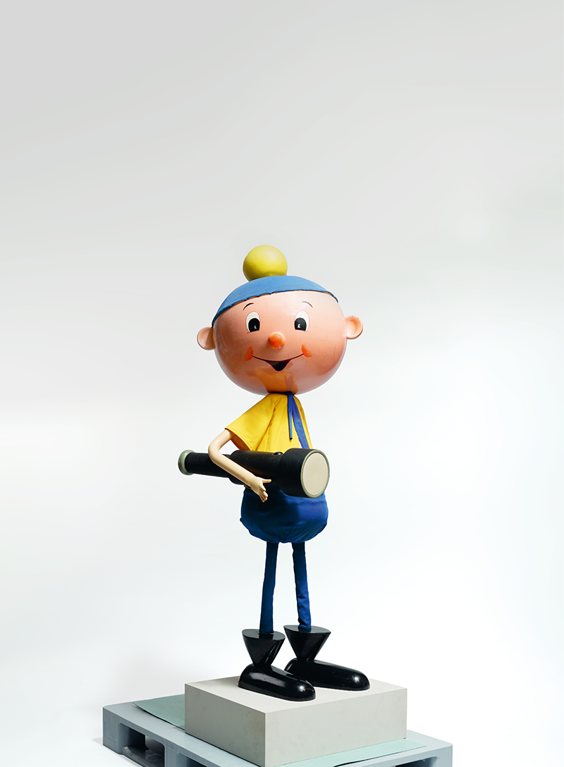 Richard Hambach (1917–2011), „Kundi“ – Ausstellungsmodell des Maskottchens des DHMD, Deutsches Hygiene-Museum, 1983, Metall/Kunststoff/Textil; © Sammlung DHMD, Foto: materialmatters