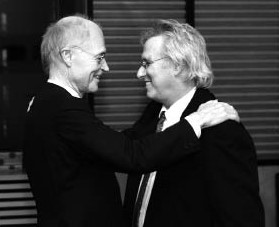 Udo Brandhorst mit seinem Laudator Eric Fischl © Foto: Ekko von Schwichow, Berlin